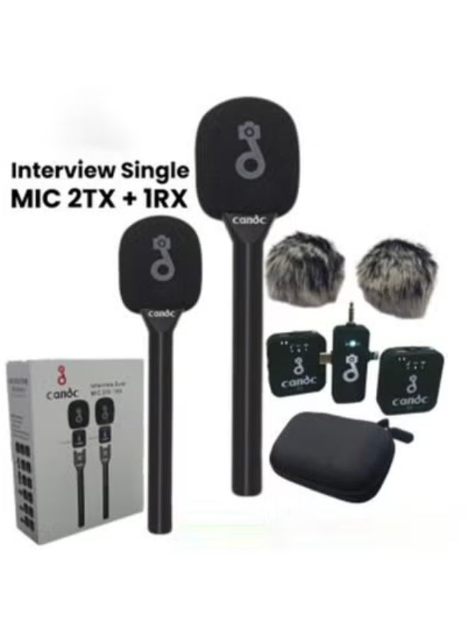 3-in-1 Wireless Lavalier Microphone System – Dual Clip-On Mics with 2 Transmitters & 1 Receiver – 8H Battery Life, Noise Reduction – Compatible with iPhone, Android, DSLR, Laptops – Ideal Mic Kit for Interviews, YouTube, TikTok, Podcasts & Live Streaming