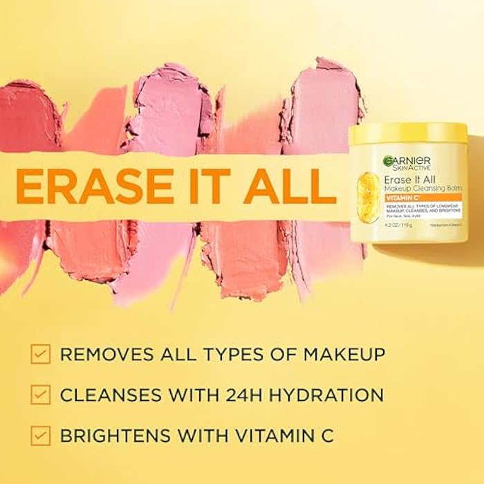 Garnier Erase It All Makeup Cleansing Balm with Vitamin C, Brightening Facial Cleanser and Makeup Remover, 4.2 Oz - Image 5