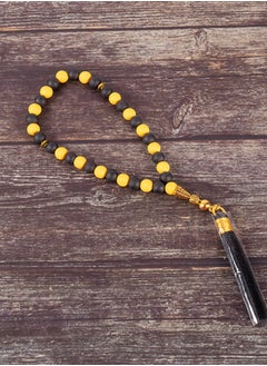 The Black Pearl Accessories Black & Yellow Alabaster Stone Prayer Bead of 33 Beads  - Image 1