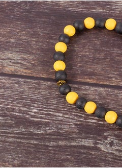 The Black Pearl Accessories Black & Yellow Alabaster Stone Prayer Bead of 33 Beads  - Image 2