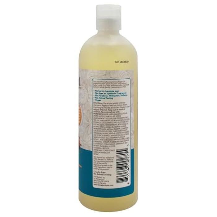 Dr. Natural Nourishing Argan Oil Shampoo - Hydrating for Dry Hair - Clarifying to Control Frizz - For All Hair Types - 16 oz - Image 2