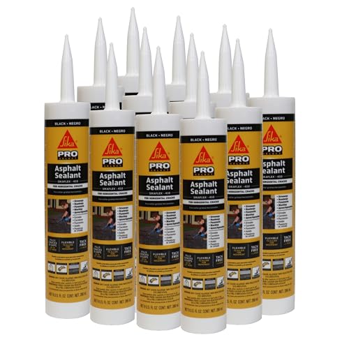 SIKA Sikaflex-410 Asphalt Sealant, Black, Self-Leveling Hybrid Sealant for Filling Cracks in Asphalt Driveways,Roadways and Pavements - 9 fl. oz. Cartridge,Fills Cracks up to 1.5 in. Wide(Pack of 12) - Image 1