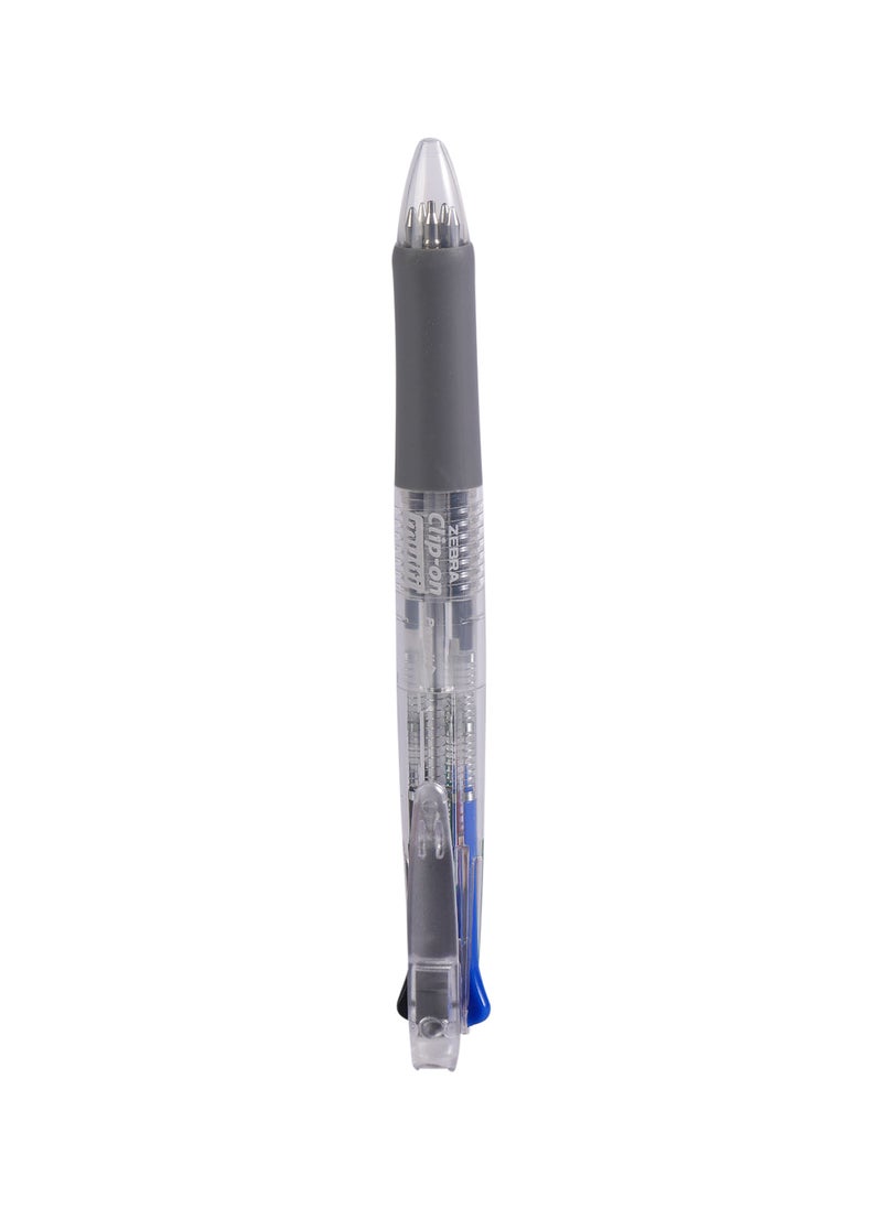ZEBRA Clip-On Multi Pens 5 in1 with Mechanical Pencil and Eraser, Soft Comfort Grip for Smooth Writing, 4 Colors, Pack of 12 Pens  - Image 2