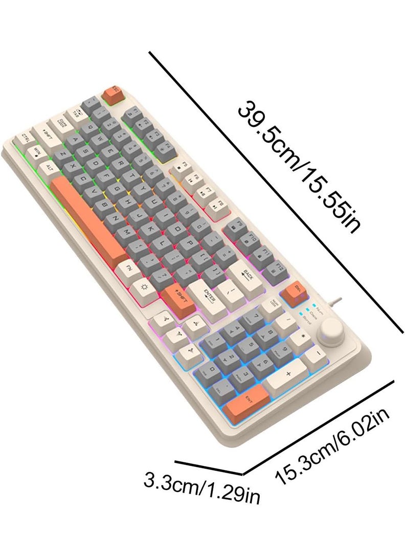 لوحة مفاتيح USB K82 بثلاثة ألوان، محطة إحساس يدوية ميكانيكية مضيئة 94 مفتاحًا للألعاب والكمبيوتر والكمبيوتر المحمول ولوحة مفاتيح ميكانيكية بثلاثة ألوان بإضاءة خلفية كريمي - pzsku/Z251F4EA0B169ACF841A4Z/45/_/1709054684/3b476cd9-6776-43b3-a189-7d59882f180b