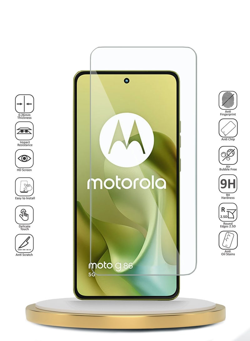 دبليو تيك حوProtect شاشة زجاجية مقواة 9H 2.5D لجهاز موتورولا موتو جي 86 5G 2025 من سلسلة ويتيك المتميزة بحواف منحنية (MSG9CN) - شفاف - Image 2