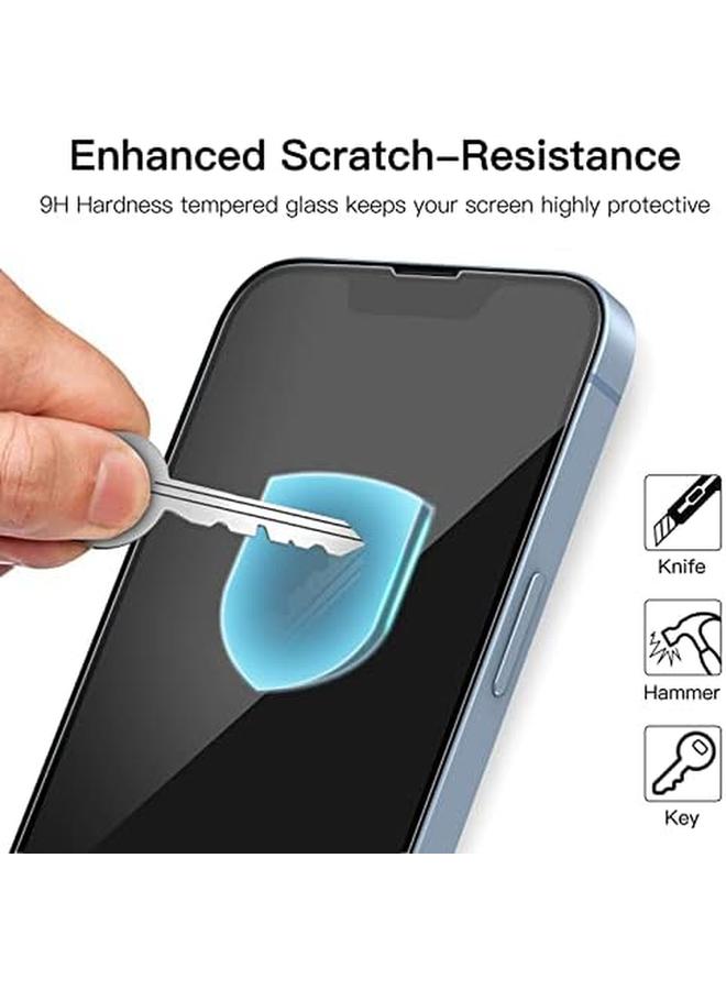 جي تيك واقي شاشة بتغطية كاملة لهاتف آيفون 14 مقاس 6.1 بوصة بحافة سوداء من الزجاج المقوى مع أداة تثبيت سهلة، عبوة من 3 قطع شفافة عالية الدقة - Image 5