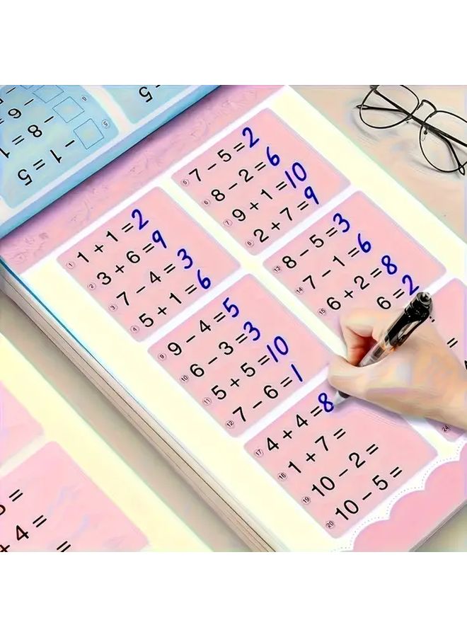 Math Facts Workbook Addition And Subtraction Practice Within 50 with Number Operations Color Coded Answers Learning Activity Book For Grade 1 4 Ages 6 10 Homeschool Classroom Christmas Gift - Image 1