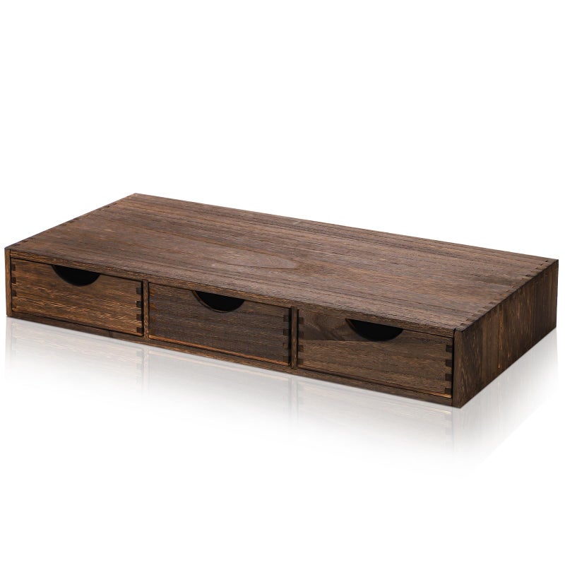 Suzile Coffee Pods Storage Holder Cabinet Vintage Countertop Storage Drawers Wooden K Cup Drawer Organizer Under Brewe for Home Office Accessories(3 Drawer) - Image 1