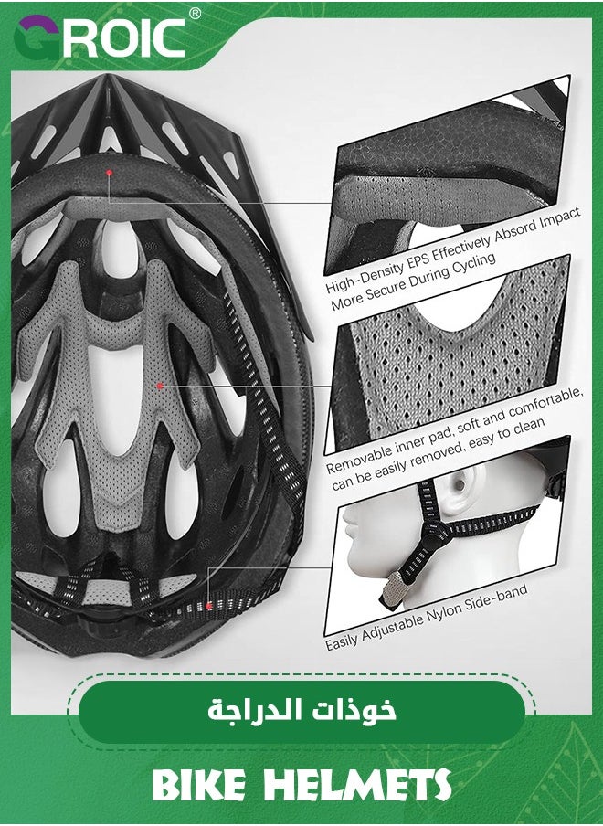 GROIC Bike Helmet with Detachable Sun Visor, Adult Bike Helmet Cycling Helmets, Stylish Sports Lightweight Bicycle Helmet, Adjustable Breathable Mountain & Road Recreational Cycling Helmets  - Image 3