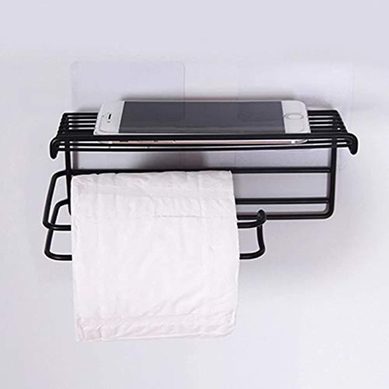 Killerzone Paper Towel Holders Wall Mounted Wrought Iron Free Punch Paper Roll Holder Bathroom Towel Household Rack for Bathroom Kitchen Garage Home Storage Hanger - Image 1