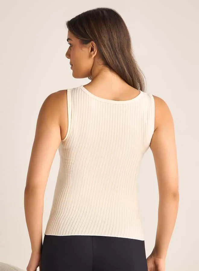Splash FAV Ribbed Maternity Camisole with Round Neck