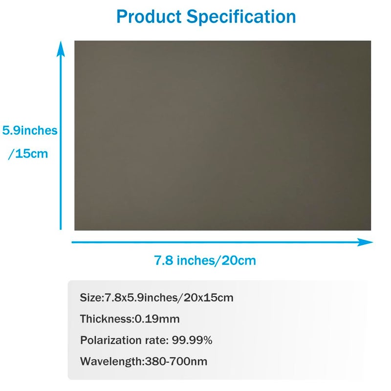 RENIAN Polarized Film Sheets 2 PCS 7.8x5.9in/ 20x15cm Adhesive Polarizer Linear Polarizing Filter for Screen Educational Physics - Image 4