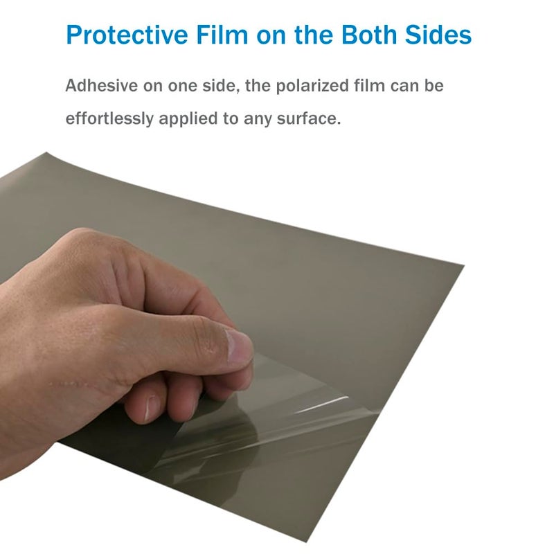 RENIAN Polarized Film Sheets 2 PCS 7.8x5.9in/ 20x15cm Adhesive Polarizer Linear Polarizing Filter for Screen Educational Physics - Image 3