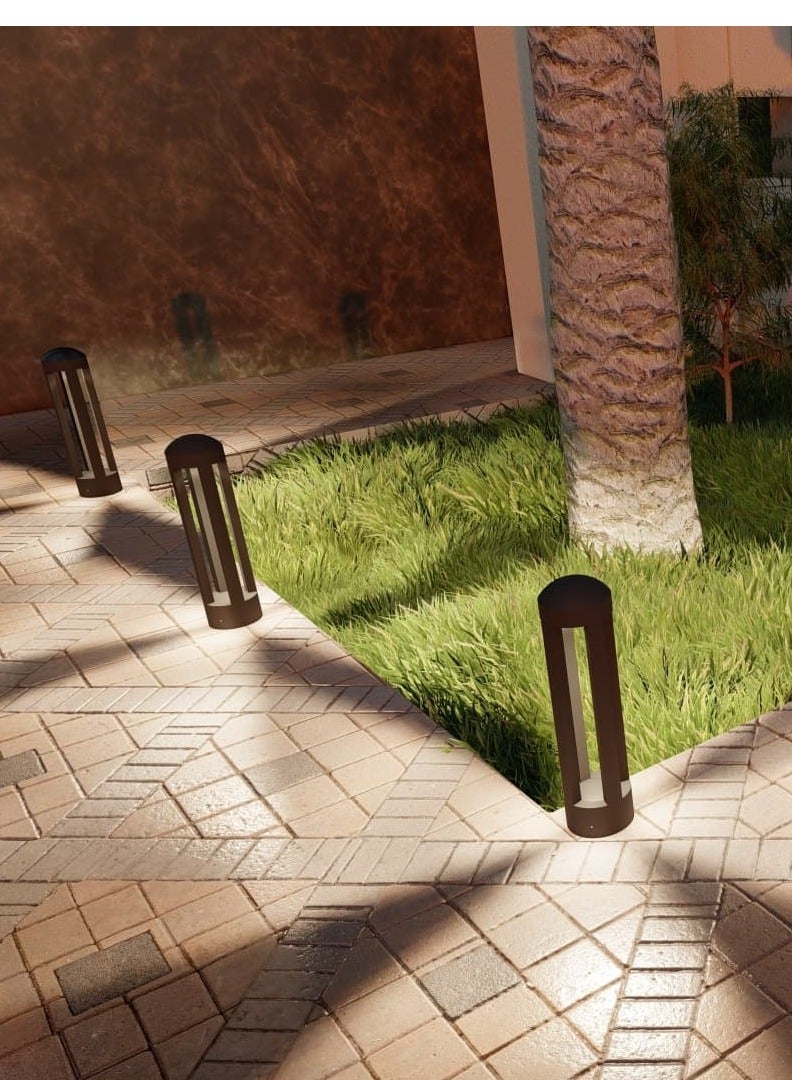 يوكاندل عمود إنارة حدائق دائرة أربع إتجاهات باللون الأسود - Image 5