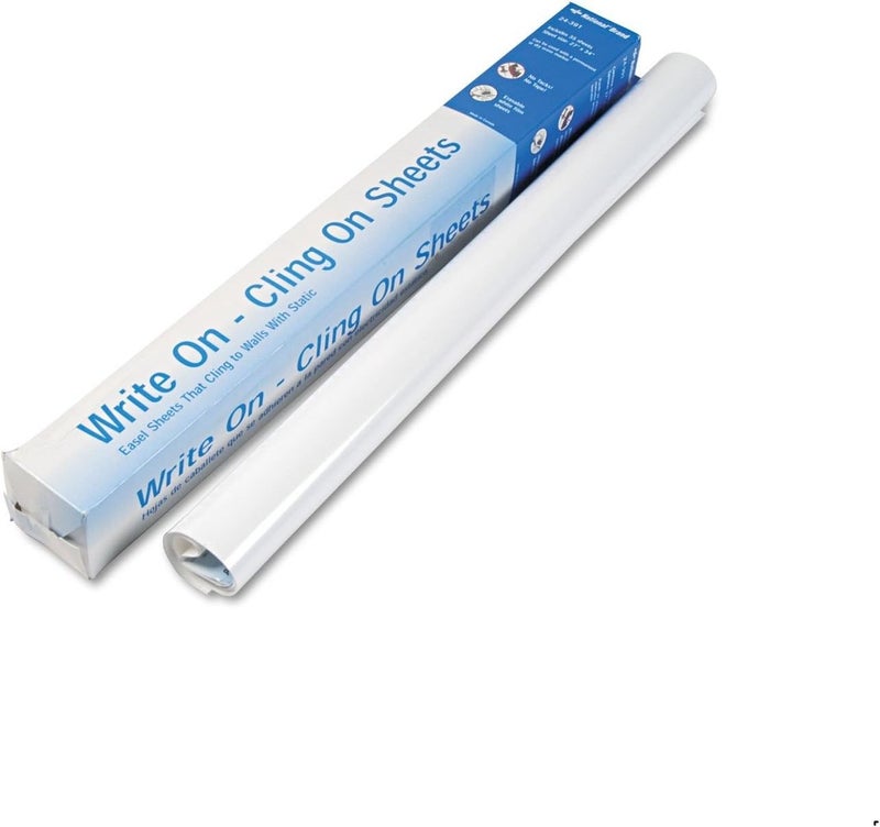 National AVERY National Brand Write On  Cling Static Easel Pad Plain Poly Sheets 27 x 34 Inches 35 Sheets 24391 White 
