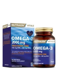 NUTRAXIN Vitals Omega-3 2000Mg 60 Softgels 