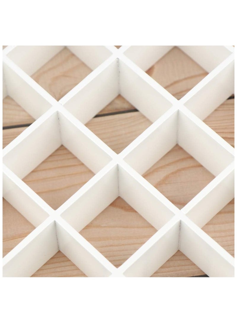 إي وورلد صندوق عرض خشبي أبيض بـ 16 قسمًا، مثالي لعرض الألعاب المصغرة والكريستال والأحجار، يتميّز بتصميم يمكن تثبيته على الحائط أو وضعه على الأرض. - Image 3