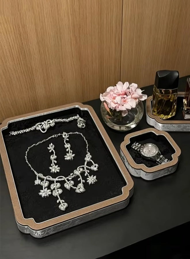 Court-Style Jewelry Storage Tray, Jade And Accessory Display Tray, Bracelet And Necklace Viewing Tray, Jewelry Display Props - Image 1