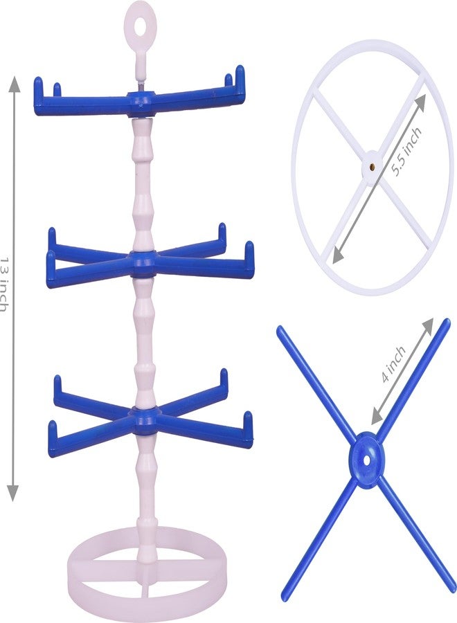 RSV Plastic Bangle Display Holder/Bangle Display Stand/Bangle Storage Organizer for Womens (White and Blue, White and Red, Pk2) - Image 2