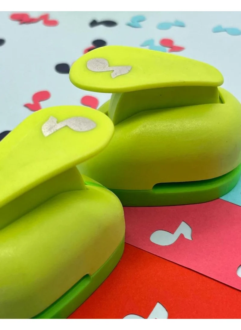 Kağıt Gemi Dükkan Green Hole Punch with Note Pattern