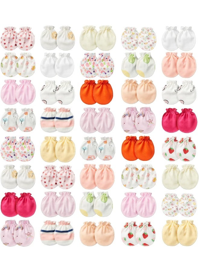 Geyoga Geyoga Newborn Baby Mittens No Scratch Mittens Soft Elastic Infant Baby Gloves for 0-6 Months Baby  - Image 1