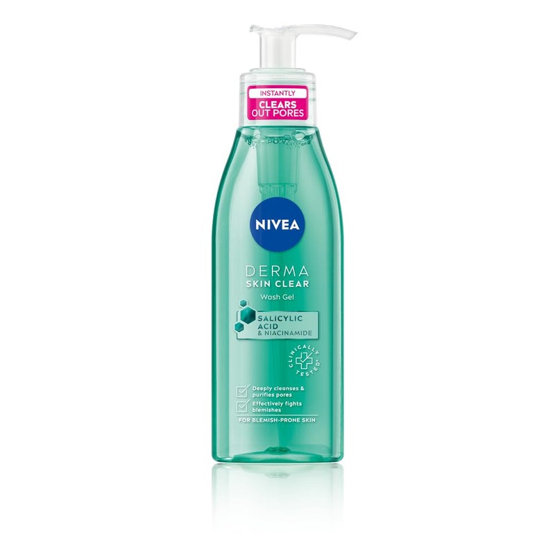 Nivea NIVEA Derma Skin Clear Wash Gel 150ml Deep Cleansing Face Wash Gel Salicylic Acid Face Wash Enriched with Niacinamide to Cleanse Pores and Remove Impurities - Image 1