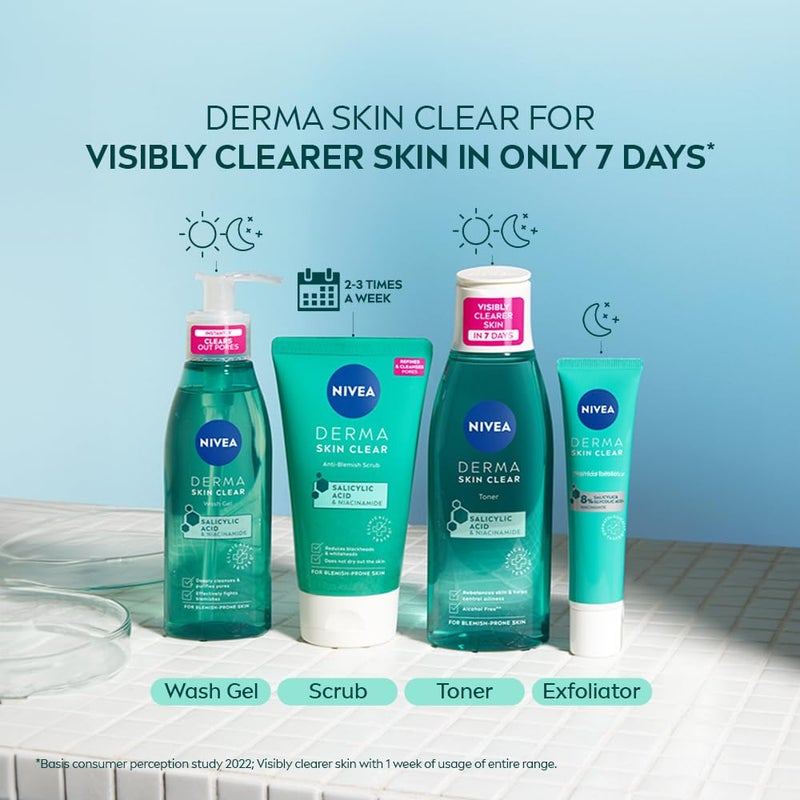 Nivea NIVEA Derma Skin Clear Wash Gel 150ml Deep Cleansing Face Wash Gel Salicylic Acid Face Wash Enriched with Niacinamide to Cleanse Pores and Remove Impurities - Image 5
