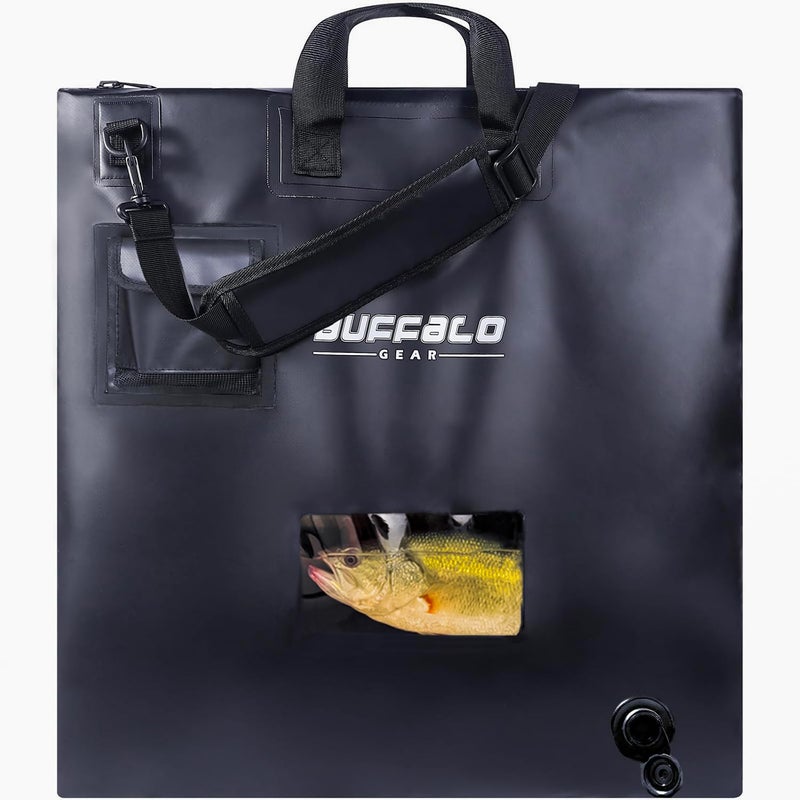 Buffalo Gear Heavy Duty Fishing Tournament Weigh Bag - Fish Weigh-in Catch Bag with Transparent Window & Oxygen Pump Pocket for Live Bait - Image 1