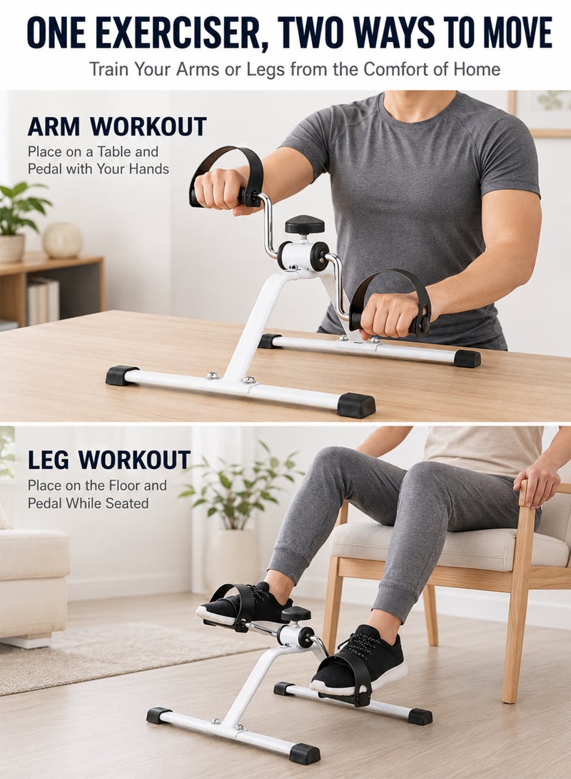 دي بلو Mini Exercise Bike Pedal Exerciser for Arms and Legs – Portable Under Desk Cycling Machine with Adjustable Resistance for Home, Office and Rehabilitation - Image 5