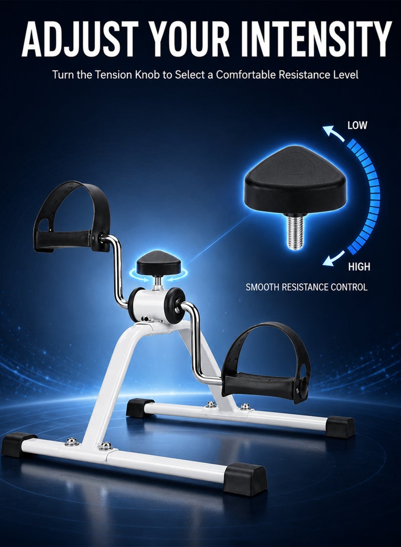 دي بلو Mini Exercise Bike Pedal Exerciser for Arms and Legs – Portable Under Desk Cycling Machine with Adjustable Resistance for Home, Office and Rehabilitation - Image 3