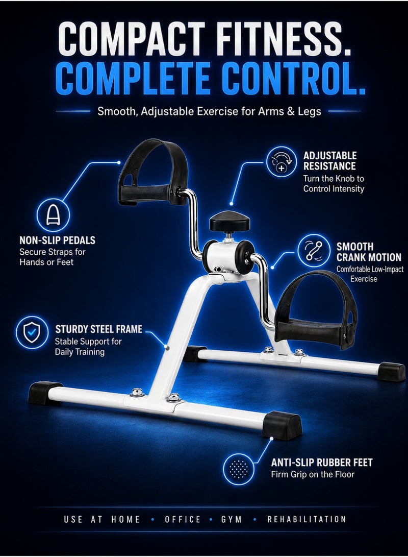 دي بلو Mini Exercise Bike Pedal Exerciser for Arms and Legs – Portable Under Desk Cycling Machine with Adjustable Resistance for Home, Office and Rehabilitation - Image 2