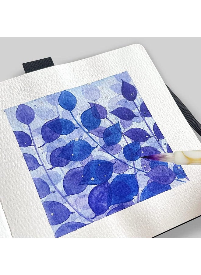 Qianshan Watercolor Sketchbook 5X5 Inch Portable Square Cloth Cover Notebook 20 Sheets Watercolor Textured Drawing Papers 300 Gsm Art Paper Sketchbook.Green Bear  - Image 4