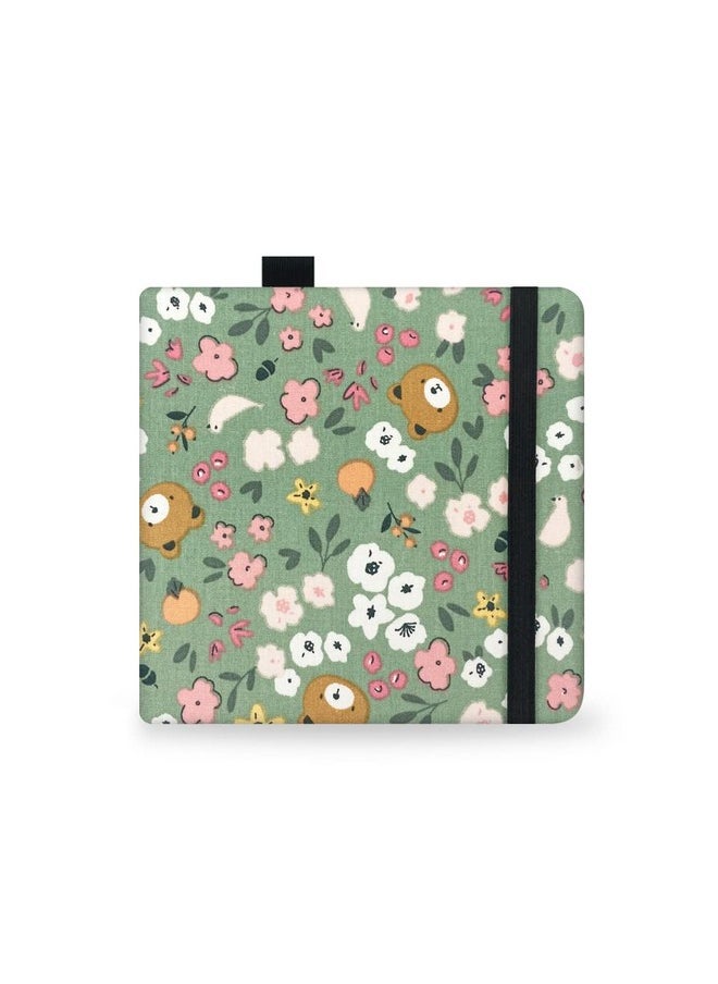 Qianshan Watercolor Sketchbook 5X5 Inch Portable Square Cloth Cover Notebook 20 Sheets Watercolor Textured Drawing Papers 300 Gsm Art Paper Sketchbook.Green Bear  - Image 1