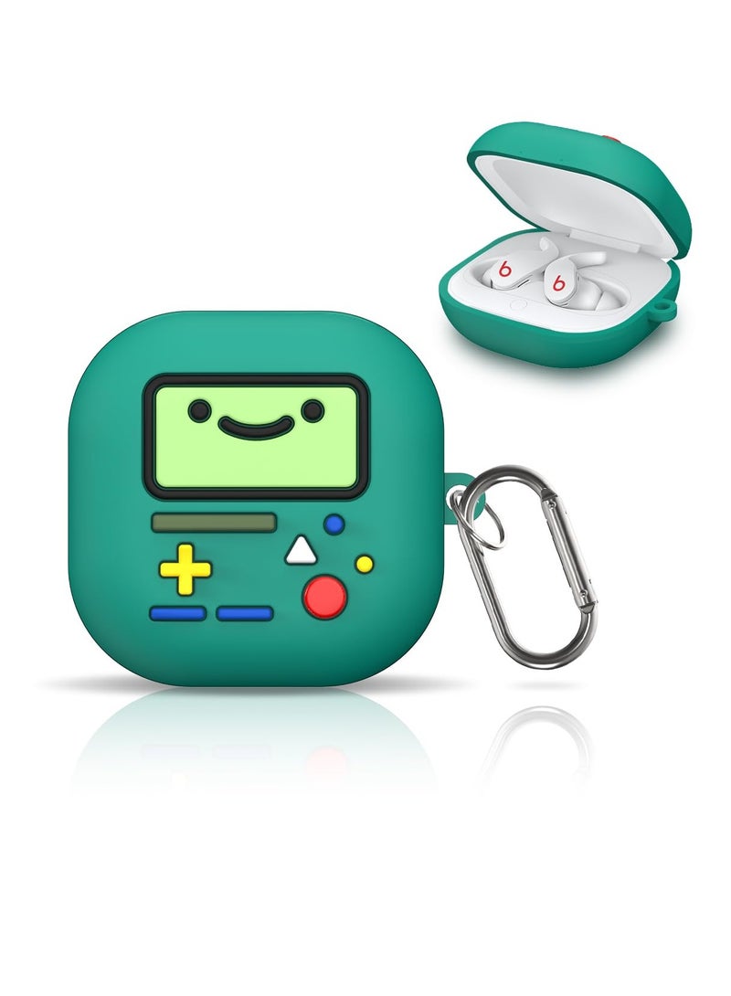 Shock-Absorbing Protective For Beats Fit Pro Case Cover Silicone Shell Compatible for Beats Fit Pro Charging Case with Carabiner (Green) - Image 1