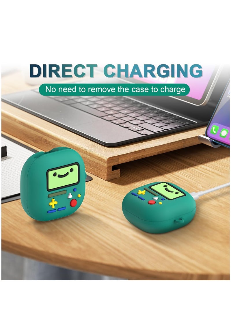 Shock-Absorbing Protective For Beats Fit Pro Case Cover Silicone Shell Compatible for Beats Fit Pro Charging Case with Carabiner (Green) - Image 4