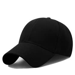 RR DESIGN Baseball Cap Cotton Plain Adjustable Cap for Men & Women(Black) - Image 1