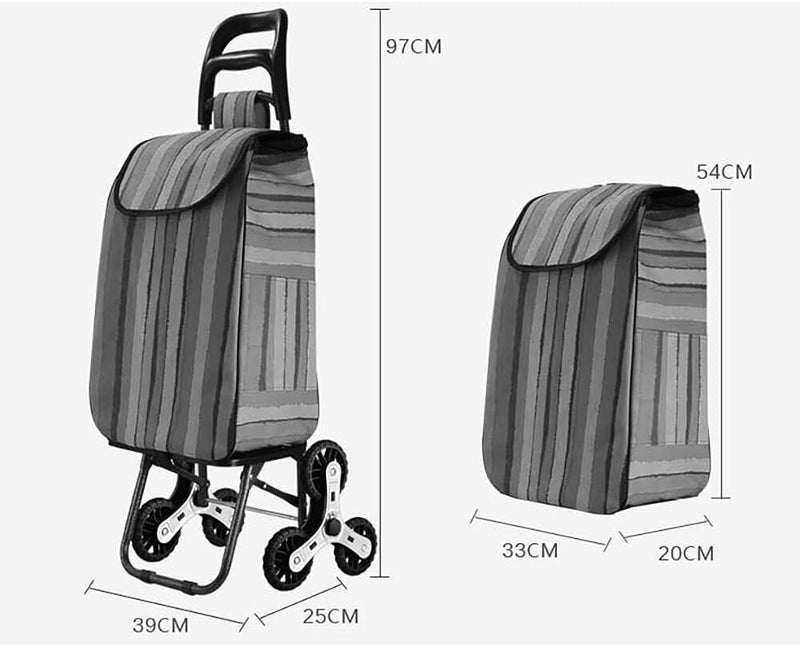 Grocery Shopping Cart Shopping Trolley Foldable Shopping Trolley 6 Wheels Stair Climbing Trolley Bag Detachable 35L Large Shopping Cart Travel Picnic Camping Folding Shopping Trolley Shopping Cart(B) - Image 1
