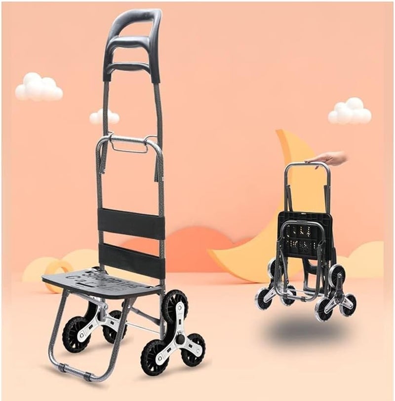 Grocery Shopping Cart Shopping Trolley Foldable Shopping Trolley 6 Wheels Stair Climbing Trolley Bag Detachable 35L Large Shopping Cart Travel Picnic Camping Folding Shopping Trolley Shopping Cart(B) - Image 3