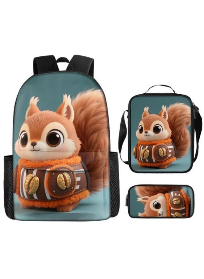 Bright Li Fire Unlock the new fashion of childish fun! Three-piece set of bags, cartoon elements for children and teenagers (students, children, friends' outings, mountain climbing, schooling, etc. can be used) - 30 - Image 2