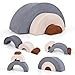 INFANS Climbing Toys for Toddlers 3pc Foam Climbing Blocks Rainbow Shaped Indoor Play Set Soft Equipment Modulars Rainbow Crawling Tunnel Playroom Couch for Children Playroom Baby Grey - Image 2