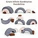 INFANS Climbing Toys for Toddlers 3pc Foam Climbing Blocks Rainbow Shaped Indoor Play Set Soft Equipment Modulars Rainbow Crawling Tunnel Playroom Couch for Children Playroom Baby Grey - Image 4