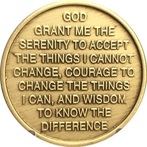 RecoveryChip Color Rainbow Butterfly One Day at A Time Medallion Serenity Prayer Bronze Chip - Image 2