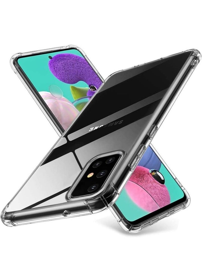 Raxoom Samsung Galaxy A51 Case Cover Protective Shock Absorption Bumper soft Transparent Case (Clear) - Image 1