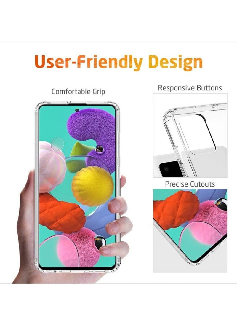 Raxoom Samsung Galaxy A51 Case Cover Protective Shock Absorption Bumper soft Transparent Case (Clear) - Image 2