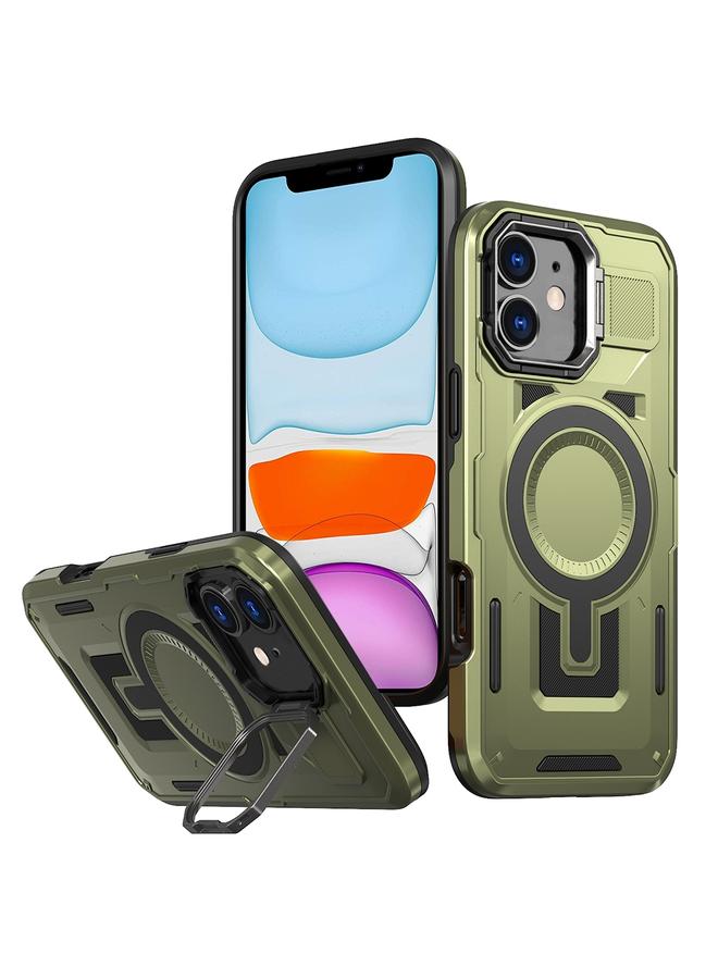 Zaboon Case For iPhone 11 Shield Hollow Frame Holder MagSafe Phone Case - Image 1