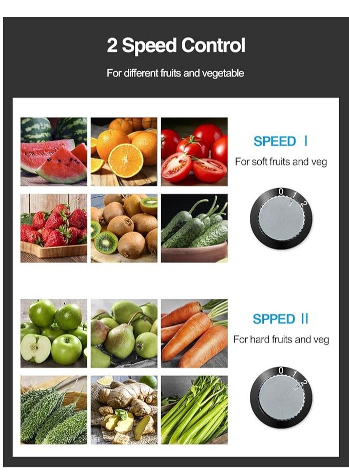 Juicer Machine, 800W Centrifugal Juicer Extractor with Feed Chute for Fruit Vegetable, Easy to Clean, Stainless Steel, BPA-free (Black)  - Image 5