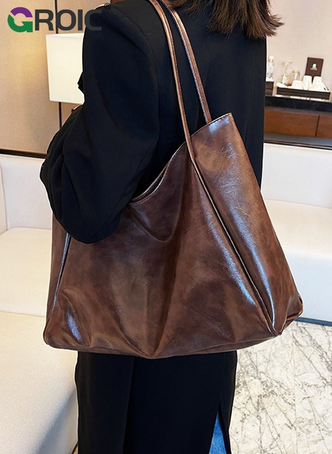 GROIC Large Tote Bag for Women,Leather Shoulder Bag,Purses Satchel for Women Casual Handbag Work Dating College - Image 1