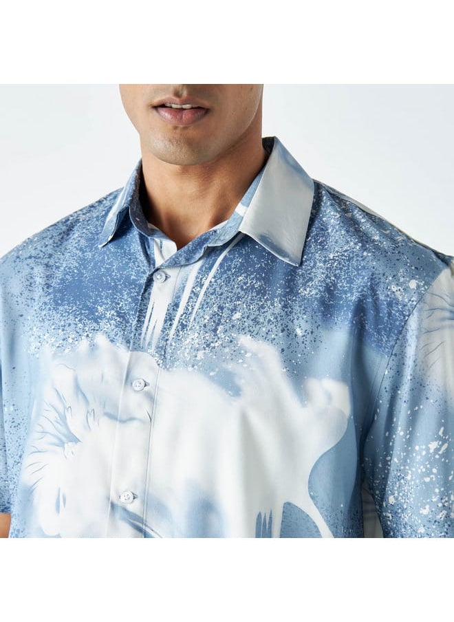 Iconic Iconic All-Over Print Shirt with Short Sleeves  - Image 4