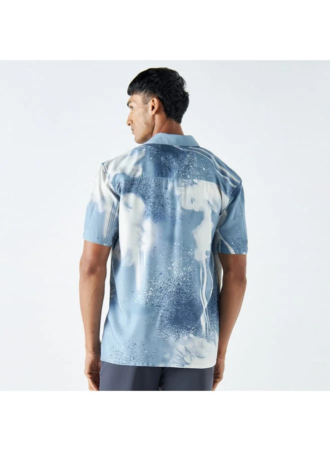 Iconic Iconic All-Over Print Shirt with Short Sleeves