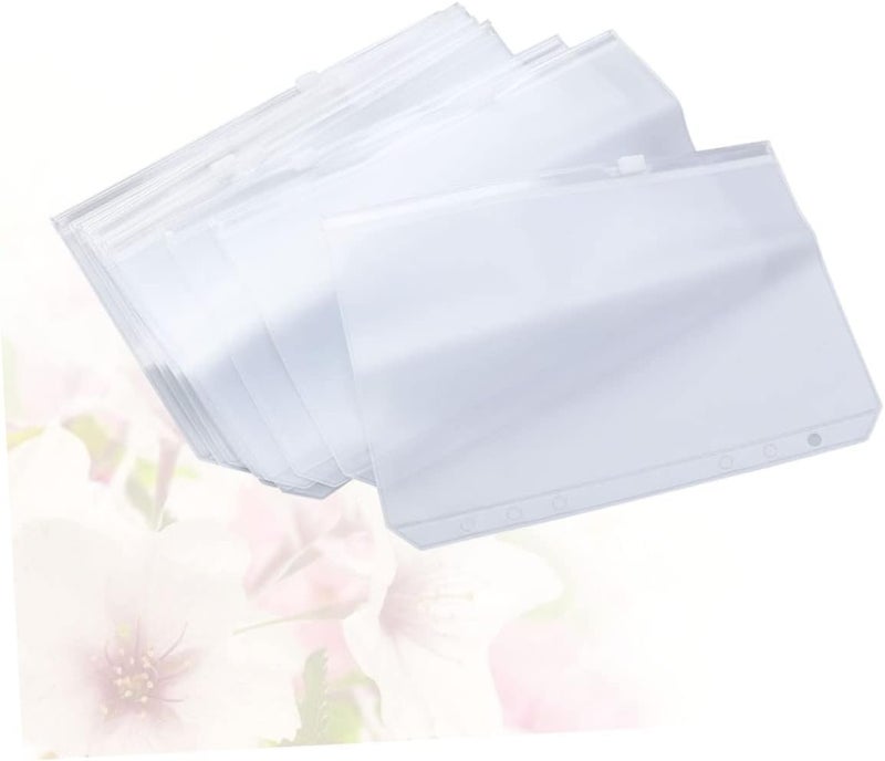 Gadpiparty 30PCS Zipper Storage Bag Transparent Loose Leaf Organizer Pouch for Documents Cards Tickets and Items for Travel Office and School Use - Image 5